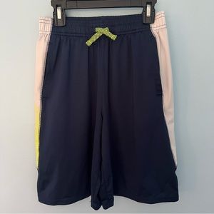 Under Armour Heatgear Athletic Shorts, Boys YL, Navy/White/Neon Yellow